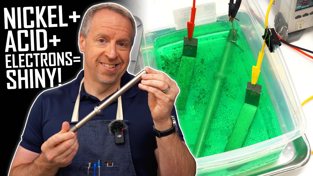Nickel electroplating workshop demonstration by Clough42
