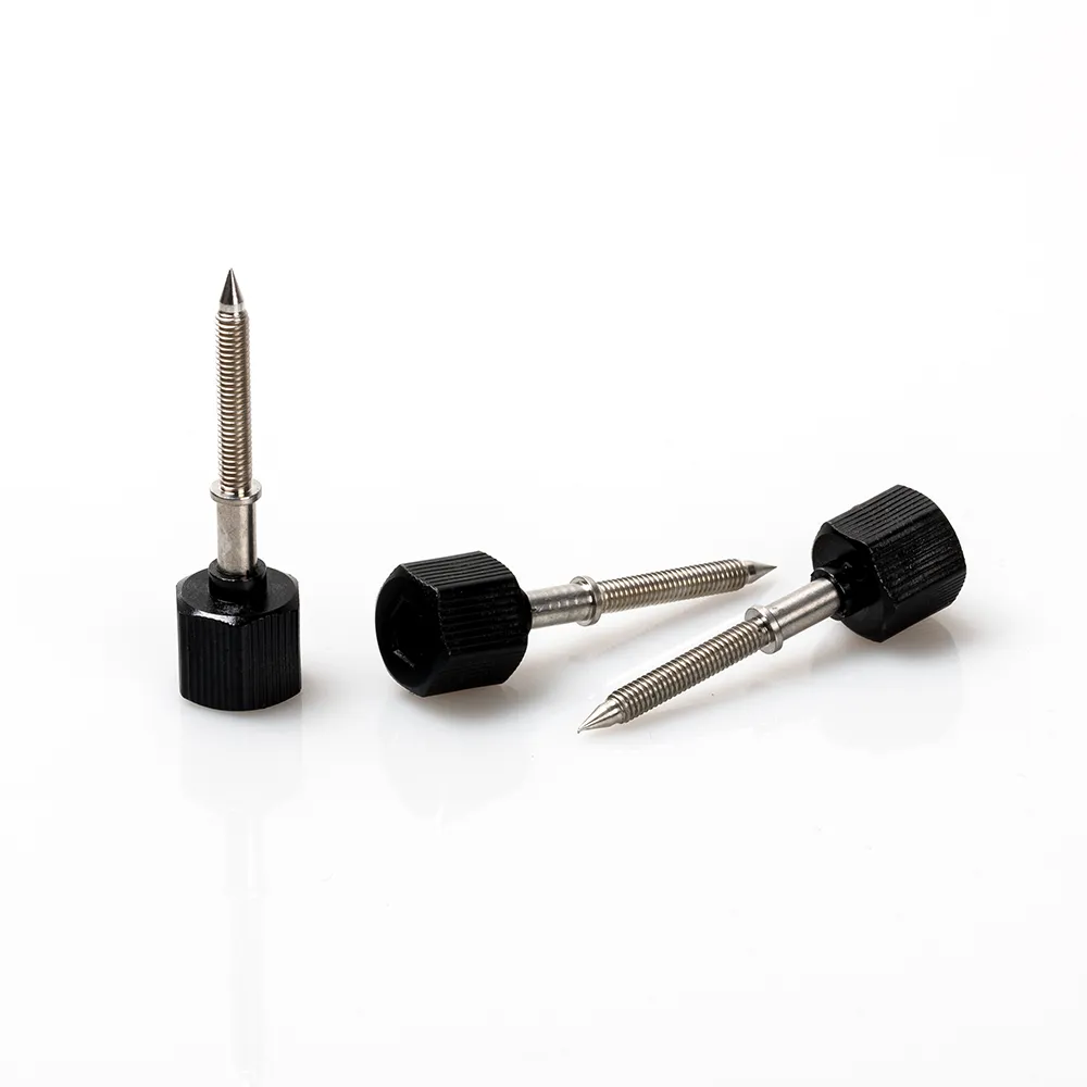 Knurled Knob Fasteners with Piercing Pin & Threaded Stud