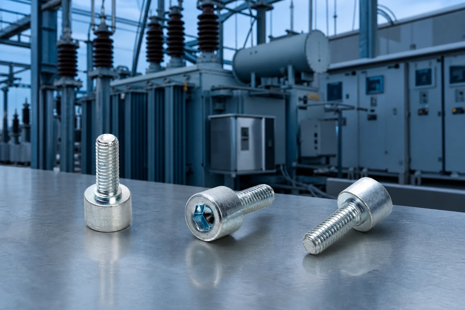 M3 M4 M5 meter screws — TNHO official product with illustrative industrial background (not a real site photo)