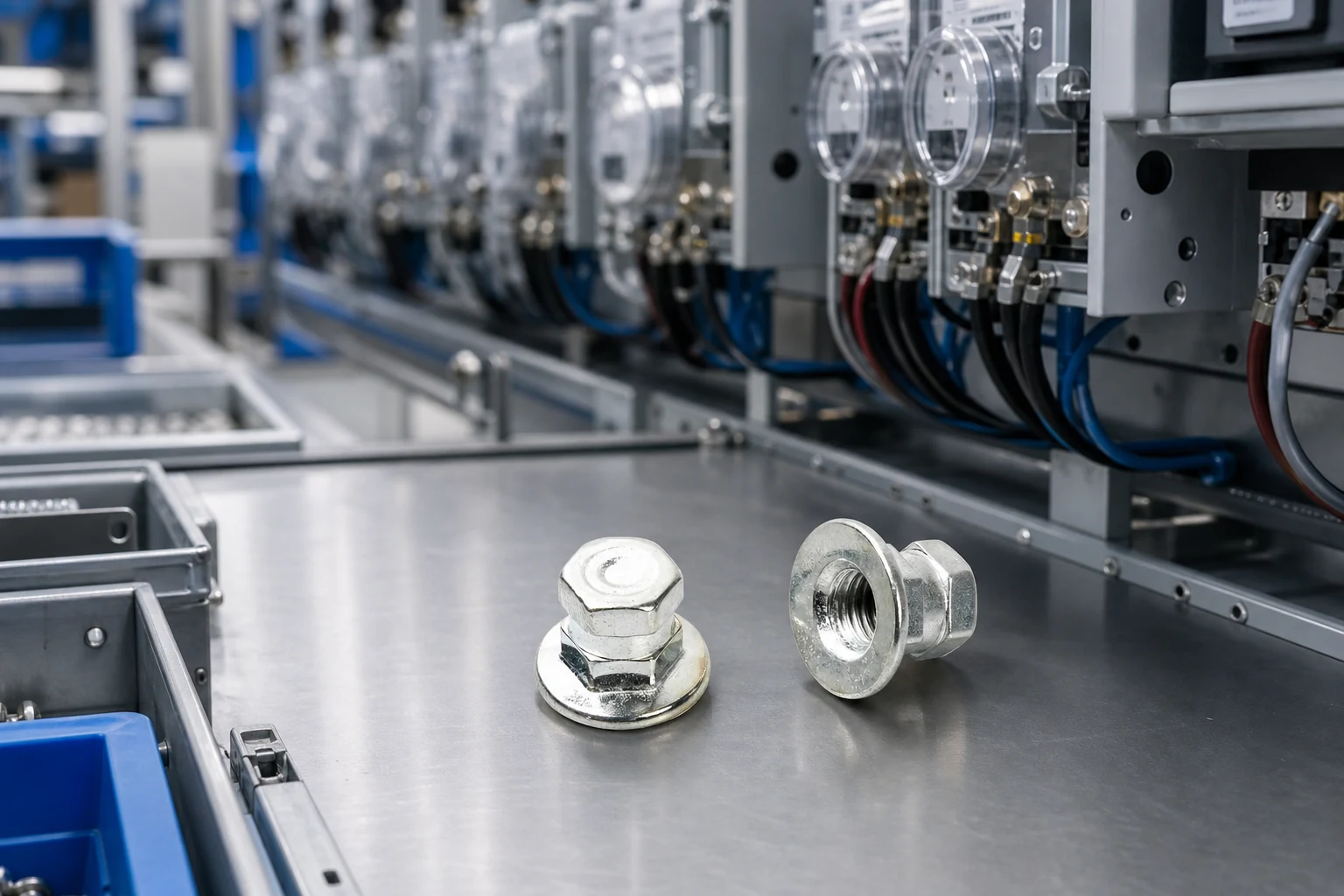 photovoltaic fasteners — TNHO official product with illustrative industrial background (not a real site photo)